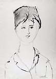 ARNOLDO CIARROCCHI, Portrait of a Girl, brush and black ink